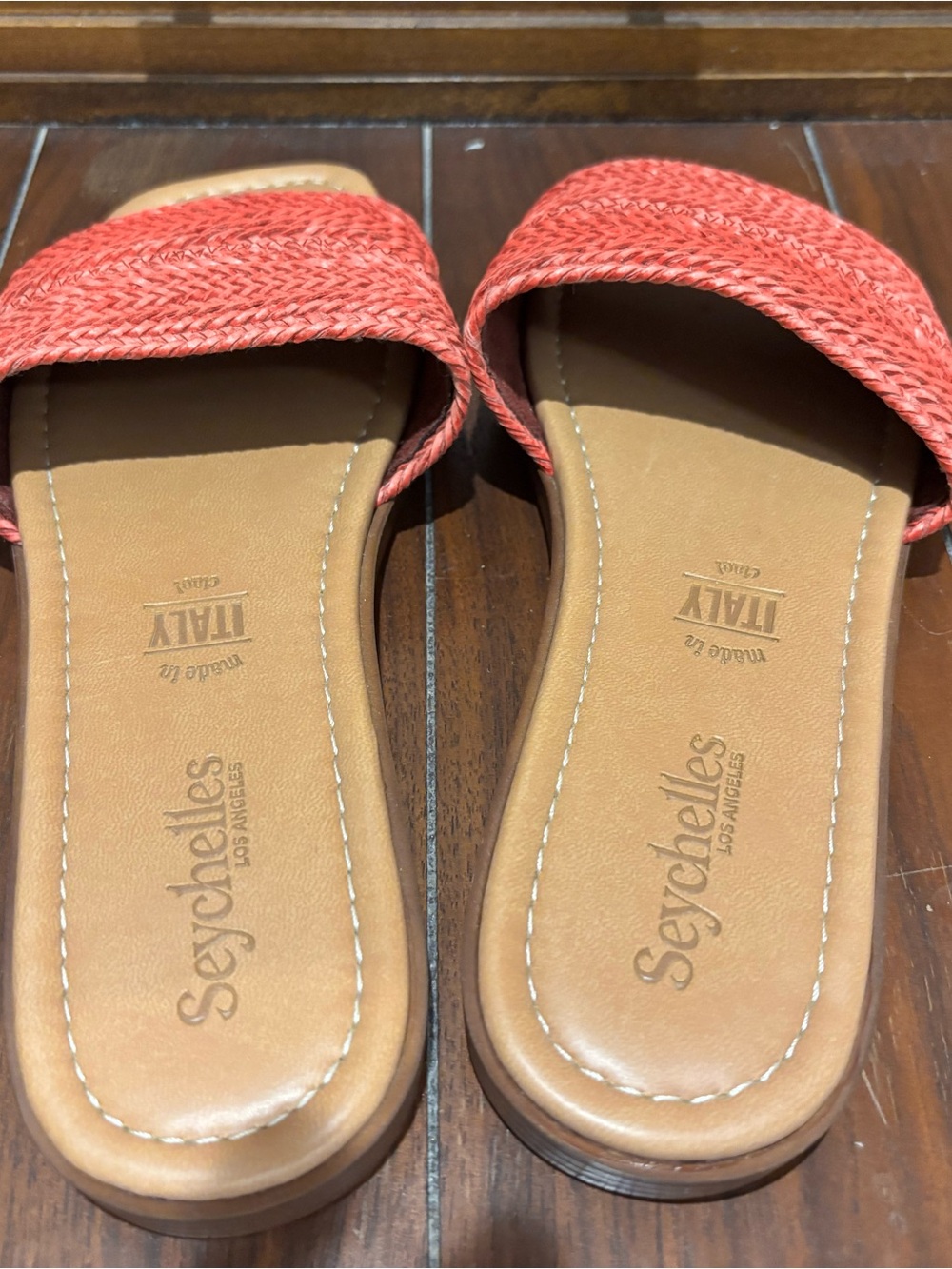 Seychelles Coral Braided Slide Mules